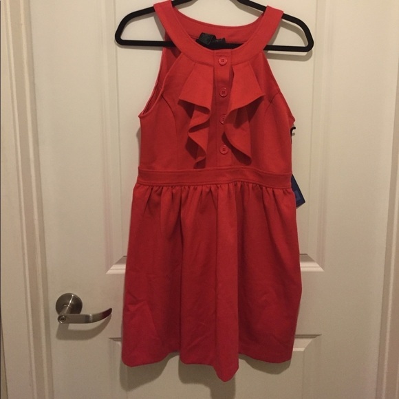 Jack by BB DAKOTA Red Sleeveless Ruffle Front Dress - Picture 1 of 5